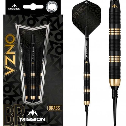 MISSION  Onza Soft Tip Brass  M1 Black & Gold 19g Softdarts