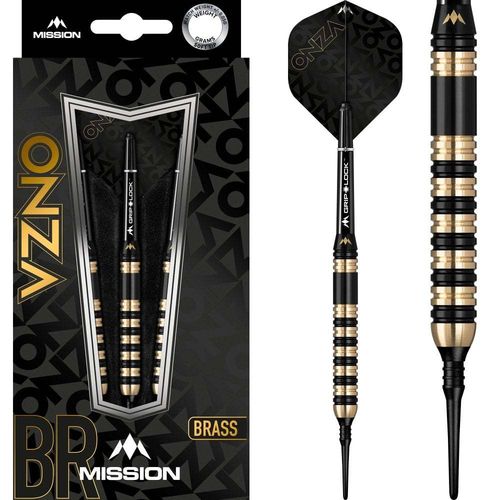 MISSION  Onza Darts - Soft Tip Brass  M3  Black & Gold 20g Softdarts