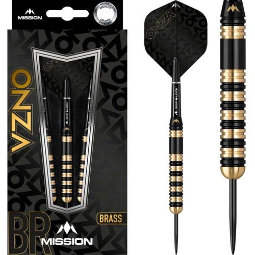 MISSION  Onza Darts Brass M3  Black & Gold 23g Steeldarts