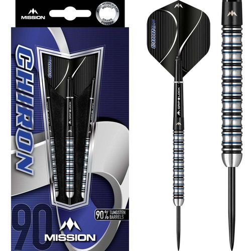 MISSION  Chiron Darts Steel Tip M1 Electro Black & Blue 22g Steeldarts
